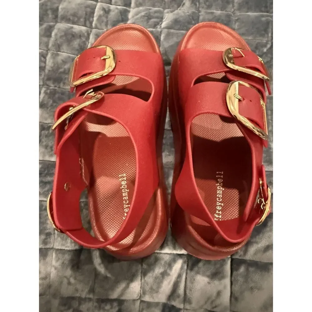 Women's Red Strappy Platform Jeffrey Campbell Sandals